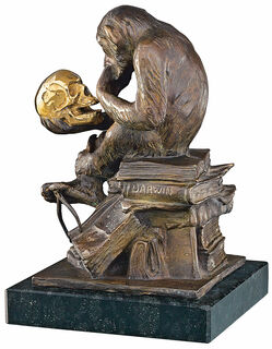 Sculpture "Singe au crâne" (1892-93), version en bronze von Wolfgang Hugo Rheinhold