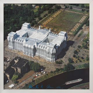 Tableau "Reichstag, photographie aérienne prise d'est en ouest", encadré