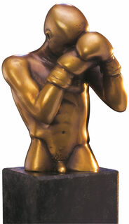 Sculpture "The Boxer" (1996), bronze sur socle en pierre