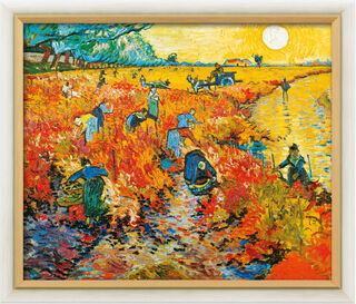 Tableau "La vigne rouge à Arles" (1888), encadré von Vincent van Gogh