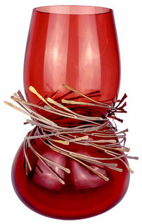 Vase "Festive Red", verre/métal