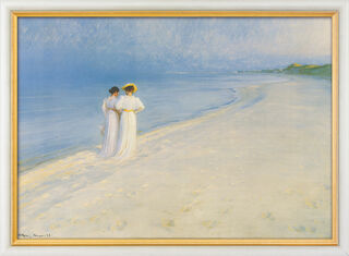 Tableau "Soirée d'été à Skagen - La promenade sur la plage" (1893), encadré