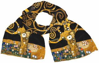 Foulard en soie "L'arbre de vie", version noire von Gustav Klimt