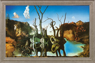Tableau "Les cygnes reflètent les éléphants" (1937), encadré von Salvador Dalí