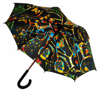 Le parapluie en bâton "foncé-couleur"