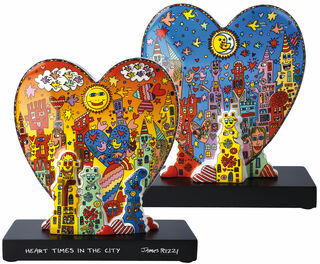 Sculpture en porcelaine double face "Heart Times in the City" (Temps du cœur dans la ville)
