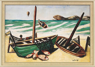 Tableau "Paysage côtier avec ballon" (1932), encadré