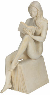 Sculpture en bois "Reading Woman" (2020) (Original / Pièce unique)