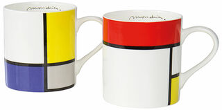 Set de 2 mugs "Composition", porcelaine