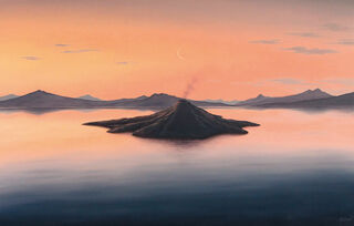 Tableau "Volcano Island" (2013), sur châssis