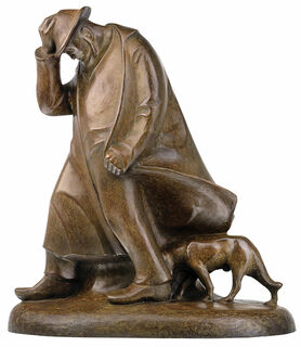 Sculpture "Berger dans la tempête" (1908), réduction en bronze von Ernst Barlach