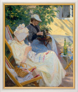 Tableau "Deux femmes dans le jardin (dans la tonnelle)" (1892), encadré