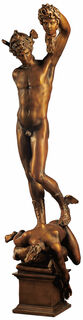 Sculpture "Persée avec la tête de Méduse", bronze collé
