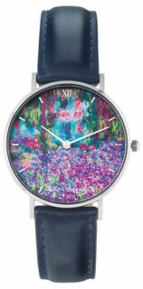 Montre-bracelet d'artiste "Monet - Iris dans le jardin de Monet"
