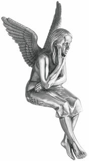 Sculpture "Ange gardien", version argentée (sans socle)
