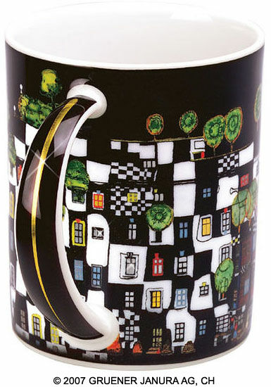 Tasse magique "ArtHouseVienna", porcelaine von Friedensreich Hundertwasser