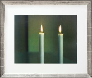 Tableau "Deux bougies" (1982), version encadrée argentée