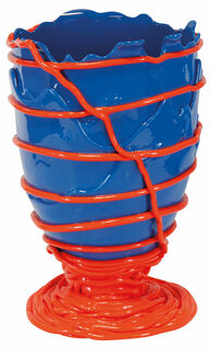 Vase "Pompitu II Bleu Orange", silicone