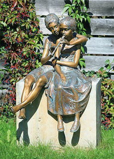 Sculpture de jardin "Couple avec flûte" (sans socle), bronze von Pawel Andryszewski