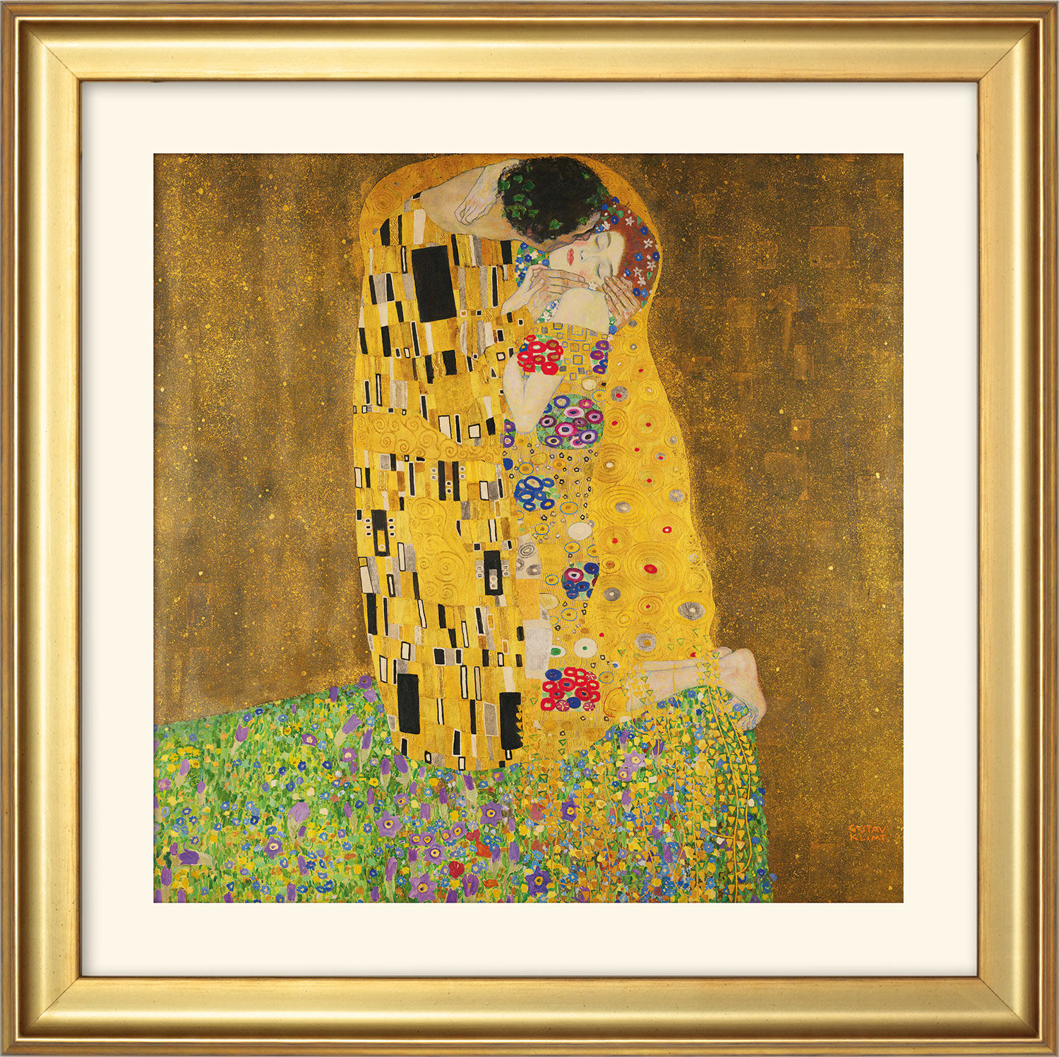 Tableau "Le Baiser" (1907-08), encadré von Gustav Klimt