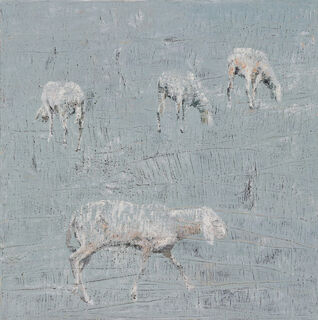 Tableau "Quatre moutons" (2023) (Pièce unique)