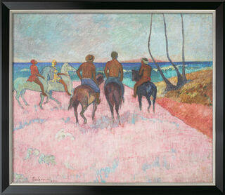 Tableau "Cavalier sur la plage" (1902), encadré