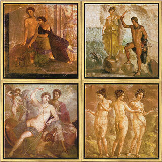 Peinture murale de Pompéi: Ensemble de 4 images