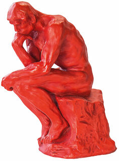 Sculpture "Le Penseur" (26 cm), fonte rouge
