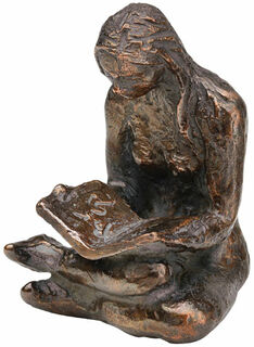 Sculpture "Lecteur de livres (femme)", métal coulé