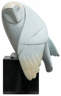 Sculpture "Upward Looking Owl No. 1", bronze gris