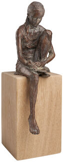 Sculpture "Reading Girl" (version avec piédestal), bronze
