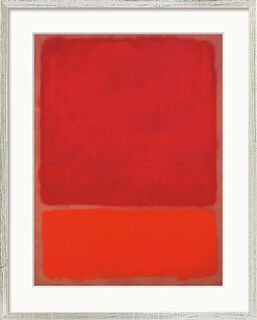 Tableau "Untitled (Red, Orange)" (1968), version encadrée argentée von Mark Rothko