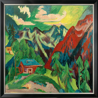 Tableau "Les montagnes de Klosters" (1923), encadré