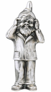 Sculpture "Porteur de secrets - Ne pas entendre", version plaqué argent