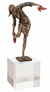 Sculpture "Office Woman Balance", bronze