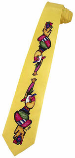 Cravate en soie "Hand in Hand", version jaune