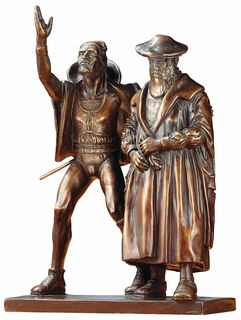 Groupe sculptural "Faust et Méphisto", réduction de bronze collé