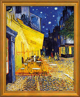Tableau "Terrasse de café la nuit à Arles" (1888), encadré