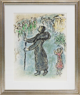 Tableau "L'Odyssée - Ulysse déguisé en mendiant" (1989), encadré von Marc Chagall