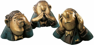Sculptures "Les trois têtes de personnages", version bronze