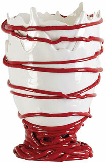 Vase "Pompitu II blanc-rouge", silicone