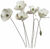 Pics de jardin - set floral "Pavot blanc", 6 pièces