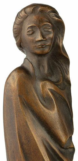 Sculpture "Femme dans le vent" (1931), réduction en bronze von Ernst Barlach