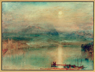 Tableau "Clair de lune sur le lac des Quatre-Cantons" (vers 1841-44), encadré