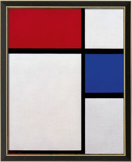 Tableau "Composition n° II, avec rouge et bleu" (1929), encadré