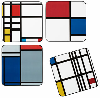 Lot de 4 sous-verres en liège "Mondrian" - Collection MoMA