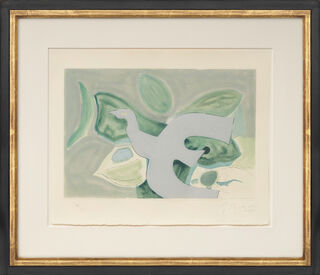 Tableau "Oiseau gris sur fond vert" (1962)