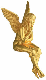 Sculpture "Ange gardien", version dorée (sans socle)