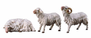 Figurines de la Nativité "Trois moutons", peintes à la main