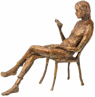 Sculpture "En pensant à toi", version en bronze doré